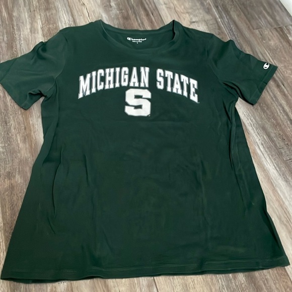 College Corner Green Champion Michigan State Short Sleeve T Shirt Large - Picture 1 of 4